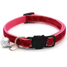 Adjustable Colorful Cat Collar with Bell for Pets
