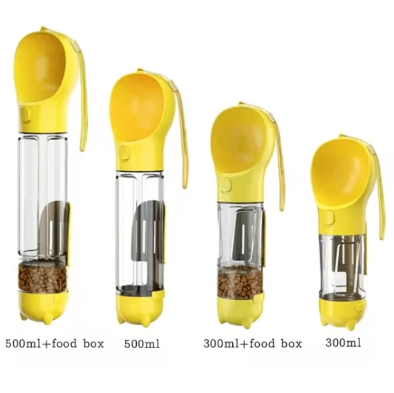 3-in-1 Portable Dog Water Bottle and Food Dispenser